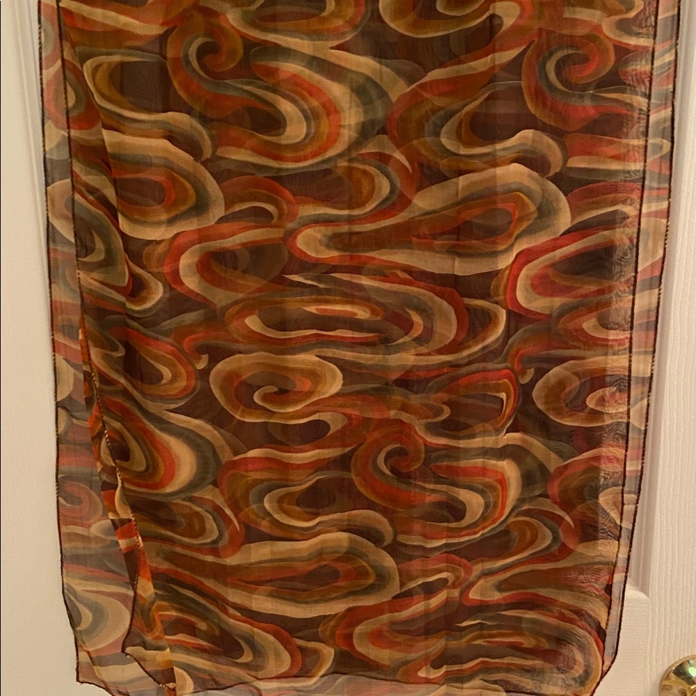 Swirled Pattern Sheer Scarf - Picture 5 of 5